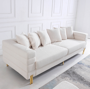 Divano moderno in tessuto di peluche <span class=keywords><strong>Beige</strong></span> dal Design minimalista italiano - Product Image 3