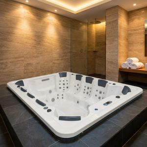 <span class=keywords><strong>Spa</strong></span> de Masajes Exterior de Diseño Moderno Integrado para 10 Personas con Cromoterapia, Iluminación LED y TV para un <span class=keywords><strong>Oasis</strong></span> en el Patio Trasero - Product Image 1