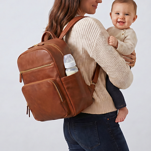 <span class=keywords><strong>Sac</strong></span> <span class=keywords><strong>à</strong></span> dos <span class=keywords><strong>à</strong></span> <span class=keywords><strong>langer</strong></span> en cuir véritable pour maman, grande capacité, poche pour biberon, idéal pour les voyages, l'allaitement et l'usage urbain, personnalisable - Product Image 2
