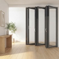 Porte patio pliante moderne isolée DEMEA sur mesure, double vitrage, aluminium, fibre de verre, pour salons