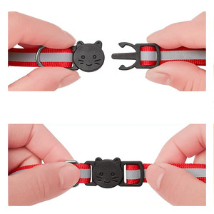 Collier pour chat réglable, durable, solide, réfléchissant, avec cloche, boucle de sécurité, vente en gros - Product Image 3