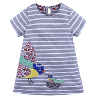 Vêtements pour filles de 1 à 6 ans, vente en gros, robes en coton à manches courtes pour enfants, robe d'été décontractée pour bébé fille