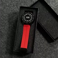 Montre pour homme SABER, bracelet en silicone noir, chiffres arabes, boucle magnétique, bande en caoutchouc, boule magnétique, vente en gros
