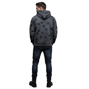 Men's Hooded <b>Sweatshirt</b> Solid Regular Fit 100% Cotton <b>Fleece</b> Casual Winter Wear <b>Lined</b> Breathable Front Logo - Product Image 2