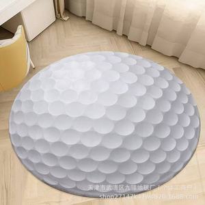 <b>Round</b> Soccer Ball Pattern Area Rug For Kids Room Playroom Floor Mat Polyester Fiber Soft <b>Carpet</b> Home Decor - Product Image 2
