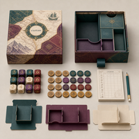 Boîte de rangement personnalisée avec impression couleur intégrale, conception gratuite, rigide, pour accessoires de jeux de société (dés, jetons, carnet de scores)