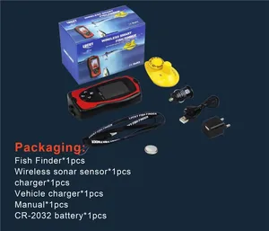 Détecteur de poissons portable Lucky FF1108-1CW, portée 100 m, profondeur 45 m, sonar sans fil 125 kHz, <span class=keywords><strong>sondeur</strong></span> sonore DC 10-18V, menu russe, pêche - Product Image 5