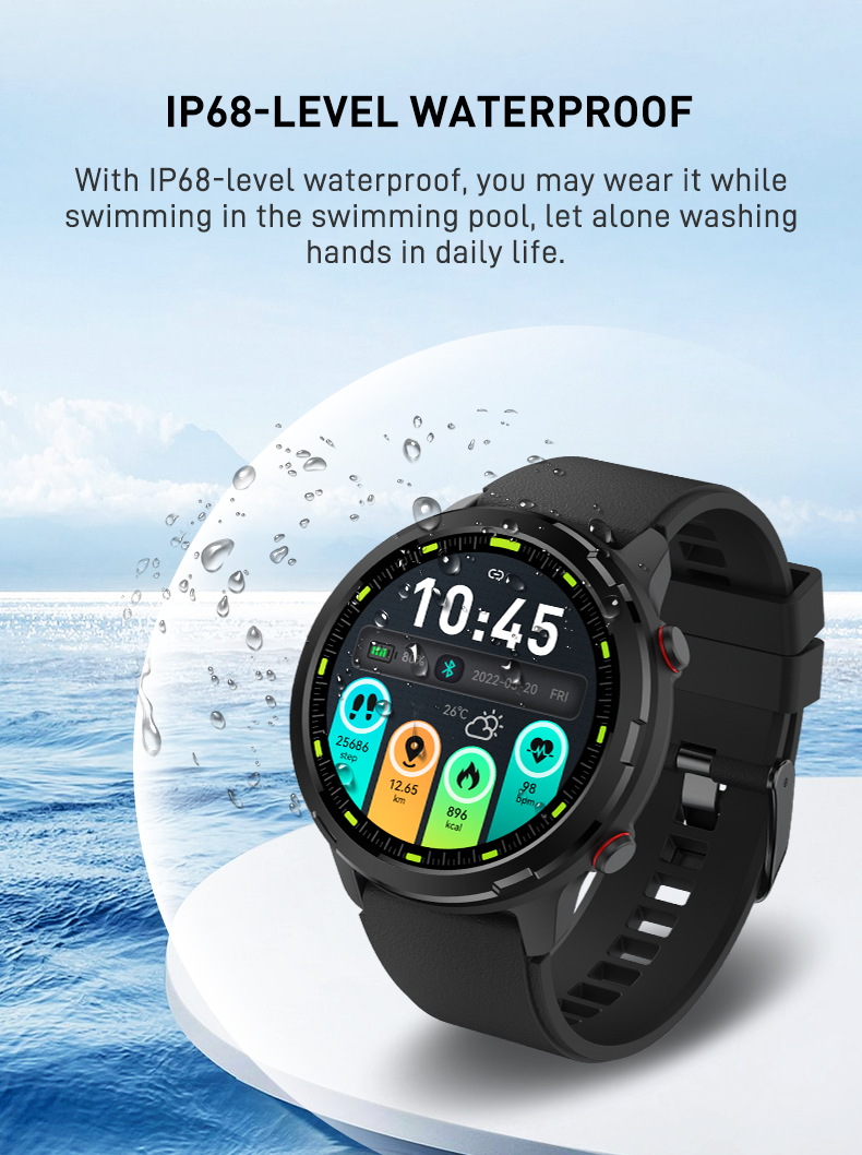 Hottest Selling GPS Waterproof Smartwatch Reloj Big Capacity Fitness Smart  Watch Wristband
