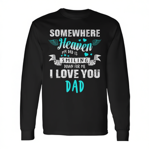 <b>Love</b> Angel Dad <b>In</b> Heaven <b>Memorial</b> Long Sleeve T-Shirt For Family Mother's Day - Product Image 2
