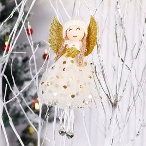Ornement de Noël en tissu doux, ange fille en peluche fait main, décoration suspendue pour l'arbre de Noël des enfants, idée cadeau de fêtes, faible MOQ - Product Image 1