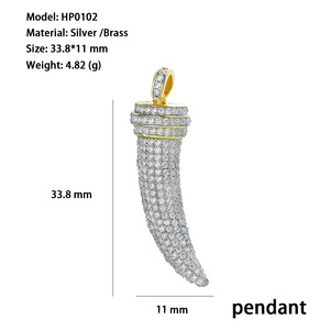 Nuevo Lanzamiento: Collar con Colgante de Diente de Lobo Chapado en Oro con Circonita Cúbica, Colgante de Diente de Elefante de Plata - Product Image 4