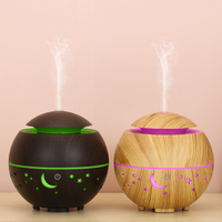 Diffuseur d'huiles essentielles ultrasonique miniature en bois grainé, lampe LED couleur 160 ml, humidificateur d'air pour la maison et le bureau, aromathérapie USB