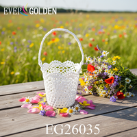 Panier de rangement en dentelle pour demoiselle d'honneur, en coton tissé personnalisé de haute qualité, imperméable, livraison rapide, EG26035 15X16CM, pour décoration de mariage