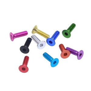 Tornillos de Cabeza Plana de Aluminio Anodizado de Colores, Rosca Métrica Estándar, Colores Surtidos - Product Image 1