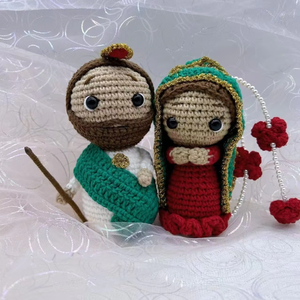 Ensemble de Noël au crochet Saint Joseph Vierge Marie Amigurumi fait main Ornements de Noël chrétiens Figurine Sainte Famille Cadeau pour les croyants - Product Image 3