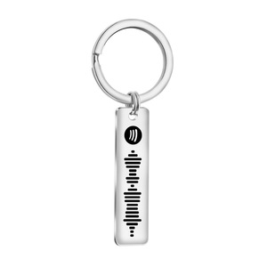 Porte-clés en acier inoxydable personnalisé avec piste audio longue bande, pendentif imperméable léger, musique, cadeau d'anniversaire - Product Image 4