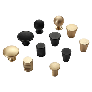 Meuble de rangement moderne noir et or style antique avec poignées en laiton, poignées de tiroir et boutons de porte d'armoire de cuisine - Vente chaude - Product Image 1