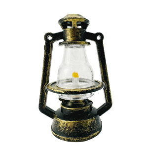 Lampe à pétrole miniature vintage en bronze vieilli, modèle rétro, avec cadre portable, pour maison de poupée, micro-paysage, ornement DIY, idéal pour les fêtes - Product Image 5
