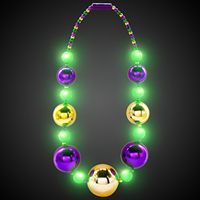 Baru menyala LED 44 "Jumbo Mardi Gras Bead Kalung dengan 3 mode cahaya dinamis untuk meriah menyenangkan karnaval