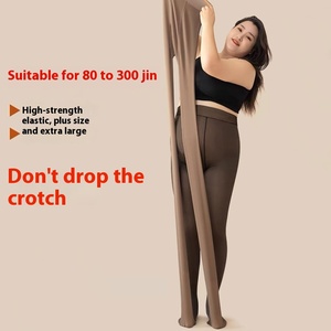 Leggings d'hiver chauds et confortables pour femmes, mi-hauteur, en spandex/nylon thermique doublé de <span class=keywords><strong>polaire</strong></span>, motif uni - Product Image 2