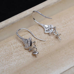 Boucles d'oreilles en argent S925 avec crochet d'oreille, perle Ma Bei de 13,5 mm, accessoires de bricolage, plateau vide semi-fini, 4888 - Accessoire de boucles d'oreilles en perle de qualité supérieure - Product Image 2