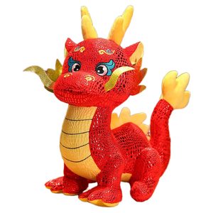 Dragón bebé Zodiaco Rojo Dorado dragón mascota Reunión Anual muñeco <span class=keywords><strong>de</strong></span> trapo juguete dinosaurio <span class=keywords><strong>de</strong></span> peluche PP relleno <span class=keywords><strong>de</strong></span> algodón <span class=keywords><strong>para</strong></span> ocasiones <span class=keywords><strong>de</strong></span> boda - Product Image 4