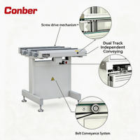 Système de convoyeur à bande automatique à double voie Conber pour circuits imprimés, contrôlé par PLC, machine SMT, AC110V/220V, garantie 1 an pour ligne SMT