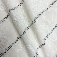Nouvelle collection été : Tissu en dentelle tricoté en polyester avec lettres imprimées pour vêtements et t-shirts
