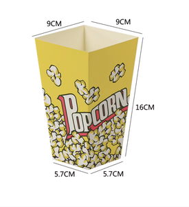 Seau à Popcorn Personnalisé en Papier Enduit PLA Rayé ou Uni, Petites et Grandes Tailles, pour Snacks de Cinéma, Boîte à Popcorn - Product Image 1