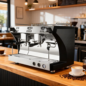 Cafetera Comercial Semiautomática Italiana para Cappuccino, Barista, Espresso, Cafetera para Cafetería - Product Image 1