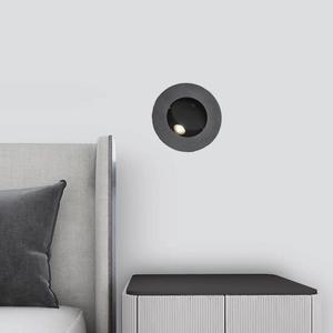Lámpara de Lectura Decorativa Redonda de 3W 3000K Blanco Cálido para Interiores, Lámpara LED Empotrada en la Cabecera de Aluminio para Dormitorio, Hotel y Hogar - Product Image 5