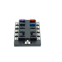 Bloque de Fusibles FKY FKY-D1-10PS de Repuesto con Cubierta Antipolvo de PBT+PC para Uso en Barcos, Terminales de Aleación, Soporte de Fusibles con Bloqueo por Tornillo, ROHS