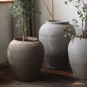 Vendita calda inox grande giardino esterno <span class=keywords><strong>vasi</strong></span> da fiori in fibra di terracotta antichi <span class=keywords><strong>vasi</strong></span> di cementeria per la decorazione della casa - Product Image 1