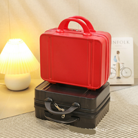 Valise de voyage pour femme, sac à main 14 pouces avec fermeture éclair, en ABS+PC, motif lettre tendance, petite boîte de rangement pour maquillage, mini sac pour mariage et voyage