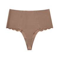 Tanga de Cintura Alta sin Costuras con Control de Abdomen, Compresión Invisible, Ropa Interior Moldeadora, Suave y Transpirable para Mujer