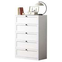 Armoire moderne à 5 tiroirs en acier pour la maison Assemblage facile et pratique pour les décorations de bureau Rangement de villa disponible en blanc Divers