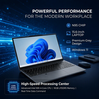 Nouvel ordinateur portable pour étudiants de 15,6 pouces, Intel N95 Quad Core, 16 Go de RAM, 512 Go de SSD, Windows 11 Business, portable, écran FHD IPS