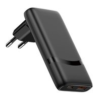 Chargeur mural pliable 35W avec prise EU, double port USB A + Type C PD QC3.0, adaptateur de charge rapide certifié CE RoHS pour les voyages