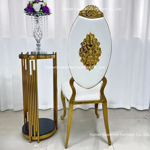 Sillas de alquiler de Bodas de lujo Silla de evento real de acero inoxidable dorado a la <span class=keywords><strong>venta</strong></span> - Product Image 4