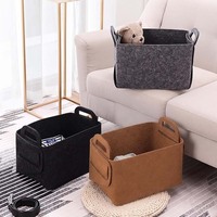 Panier de rangement rectangulaire multifonctionnel en feutre non tissé, personnalisable, écologique, durable, avec poignées, pour le rangement des vêtements