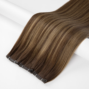 Extensions <span class=keywords><strong>per</strong></span> <span class=keywords><strong>capelli</strong></span> all'ingrosso europei invisibili, sottili, senza cuciture, a doppia trama, colore Balayage Piano, Genius Weft - Product Image 1