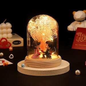 Décoration de cadeau de mariage, fleur éternelle, souvenir, table, bureau créatif, petite forme de dôme, <span class=keywords><strong>fleurs</strong></span>, lumière LED, vente d'usine - Product Image 2