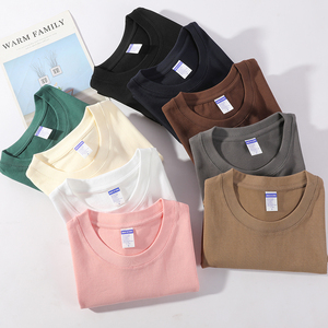 T-shirts col rond manches courtes manches courtes, uniforme de travail, vêtements d'été oversize pour hommes, 100% coton, 300GSM - Product Image 4