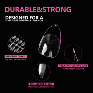 JIEYU PMMA/ABS <span class=keywords><strong>Faux</strong></span> <span class=keywords><strong>ongles</strong></span> courts transparents à couverture complète, durables, style French, abordables et de haute qualité - Product Image 4