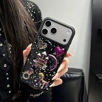 Coque de téléphone en TPU rose cœur scintillant avec époxy, design coréen tendance, vente en gros, pour iPhone 17 Pro Max, 16, 15, 14, 13