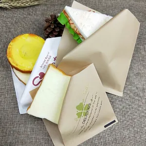 Низкий минимальный заказ одноразовый полиэтиленовый масляный бумажный пакет с покрытием, бумажный пакет для быстрого питания, упаковочный рукав для гамбургеров с вашим собственным логотипом