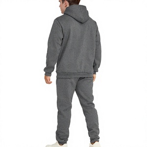 Conjunto Deportivo de Invierno para Hombre, Color Gris, 100% Algodón, Ligero, con Capucha, Pantalones y Sudadera de Corte Largo, Transpirable, de Color Sólido - Product Image 2