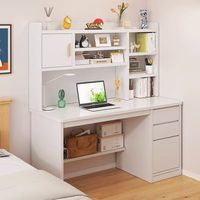 Bureau d'ordinateur de bureau pour chambre à coucher, bureau d'étude simple, bureau d'écriture, table intégrée avec bibliothèque et étagère combinées