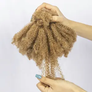 Warna 27 Afro Kinky keriting rambut manusia jumlah besar Tidak ada kain untuk Locs Twist 100% rambut manusia grosir 10-28 inci