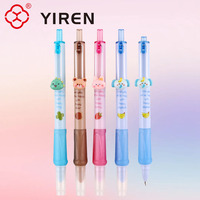 Stylos plume YIREN personnalisés avec clip en forme d'animaux mignons, ensemble en plastique, papeterie pour l'écriture et les finances, pour enfants et étudiants